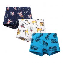baby 4-pack boxer briefs with aminal,dinosaur , airplane, car, shark prints in different color for boys 3-7 years