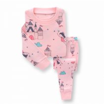 Girls pajamas wearing in fall , Spring, printed cartoon long sleeves tops and long pants,trousers