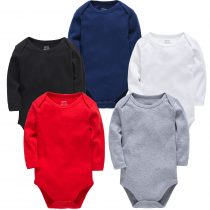 baby solid color bodysuits in long sleeves can customerize the prints