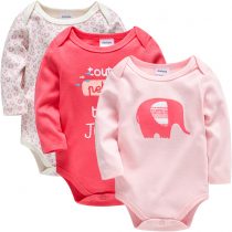 baby solid color bodysuits in long sleeves can customerize the prints