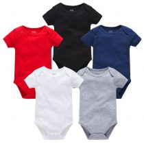 baby solid color bodysuits in short sleeves can customerize the prints